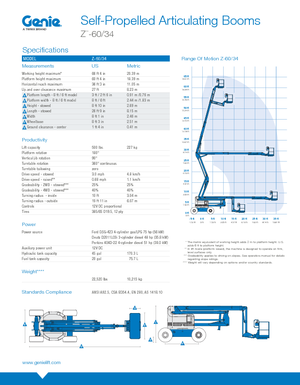 Piattaforme aeree articolate gommate Genie Z-60/34