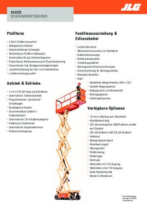 Piattaforme aeree verticali a pantografo su ruote JLG 2632ES