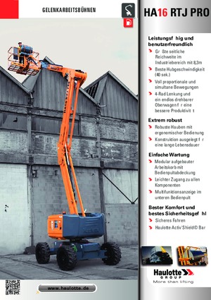 Piattaforme aeree articolate gommate Haulotte HA16 RTJ PRO