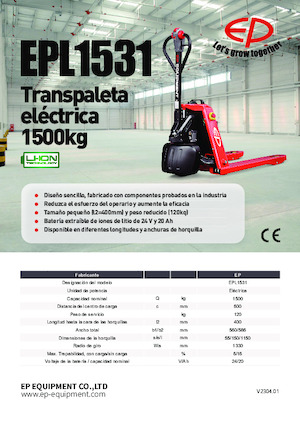 Transpallet elettr. a timone guida terra EP EPL1531