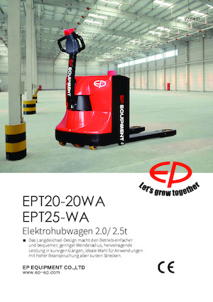 Transpallet elettr. a timone guida terra EP EPT20-20WA