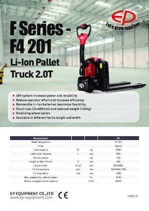 Transpallet elettr. a timone guida terra EP F4 201