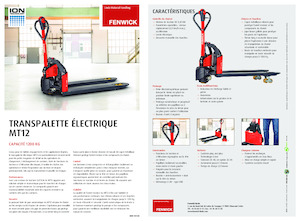 Transpallet elettr. a timone guida terra Linde MT12 