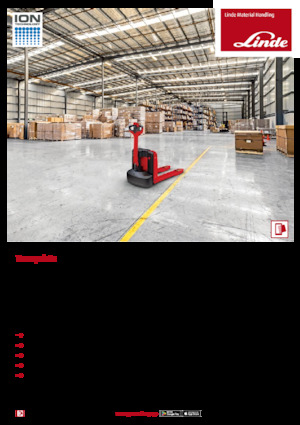 Transpallet elettr. a timone guida terra Linde MT15