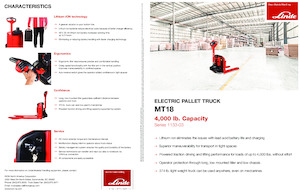 Transpallet elettr. a timone guida terra Linde MT18