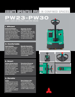 Transpallet elettr. a timone guida terra Mitsubishi PW23