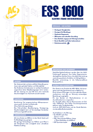 Stoccatori per pallet uomo in piedi Stöcklin ESS 1600