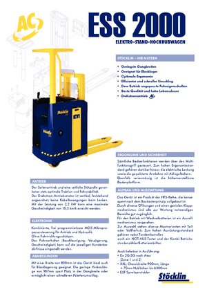 Stoccatori per pallet uomo in piedi Stöcklin ESS 2000