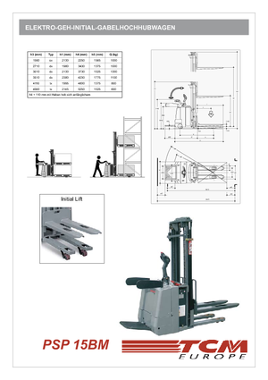 Stoccatori per pallet uomo in piedi TCM PSP 15 BM