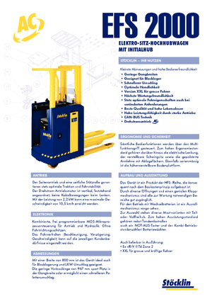 Stoccatori per pallet uomo seduto Stöcklin EFS 2000