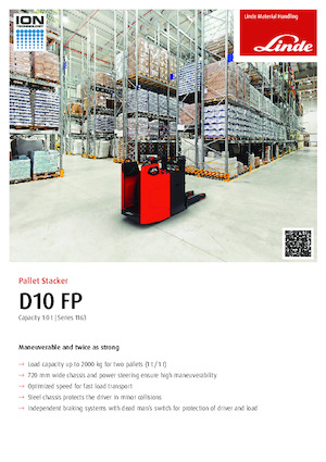 Stoccatori per pallet uomo in piedi Linde D10FP