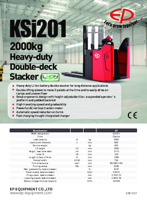 Stoccatori per pallet uomo in piedi EP KSi201
