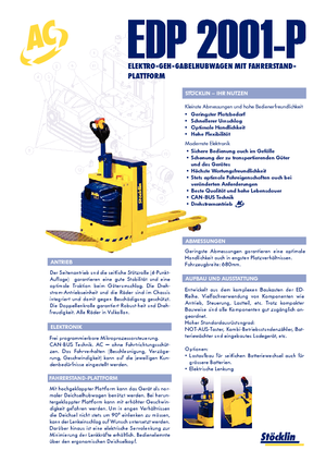 Transpallet uomo in piedi Stöcklin EHP 2000 P