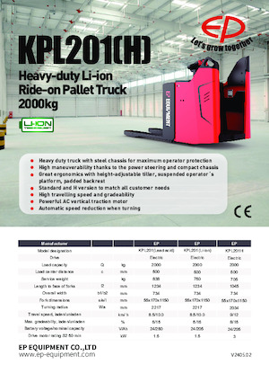 Transpallet uomo in piedi EP KPL201