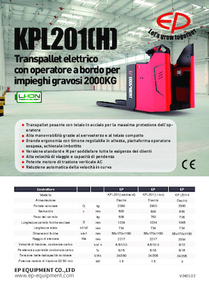 Transpallet uomo in piedi EP KPL201
