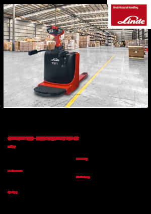 Transpallet elettr. a timone guida terra Linde T20P