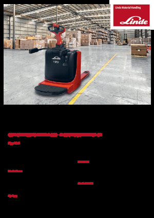 Transpallet elettr. a timone guida terra Linde T16P	
