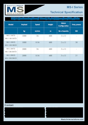 Ascensori industriali Mastclimber Solutions MS-I-100/100GD