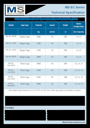 Ascensori industriali Mastclimber Solutions MS-SC-100TD