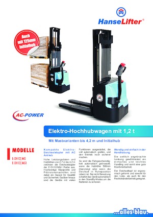 Impilatori Walkie HanseLifter E-DH1225MG