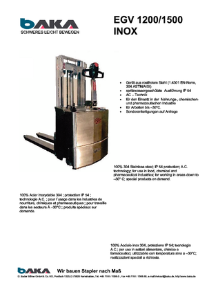 Impilatori Walkie Baka EGV 1500-32 Inox