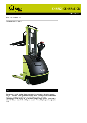 Impilatori Walkie PRAMAC Lifter GX 12/35 GEL