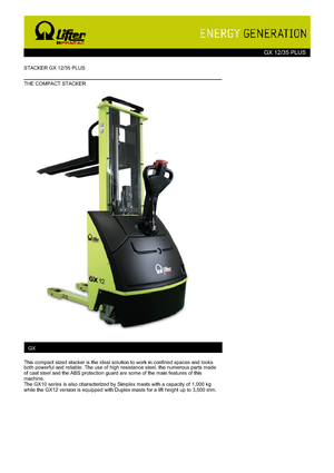 Impilatori Walkie PRAMAC Lifter GX 12/35 Plus