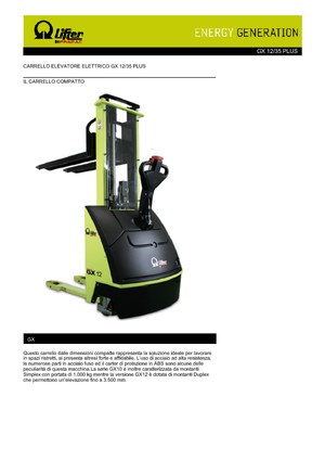 Impilatori Walkie PRAMAC Lifter GX 12/35 Plus