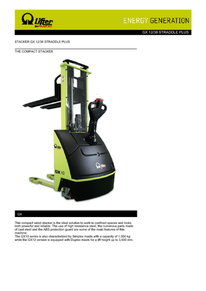 Impilatori Walkie PRAMAC Lifter GX 12/38 Straddle Plus