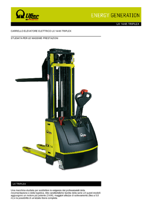 Impilatori Walkie PRAMAC Lifter LX 14/45 Triplex