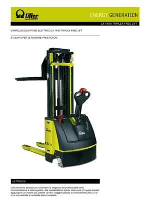 Impilatori Walkie PRAMAC Lifter LX 14/50 Triplex-Free Lift
