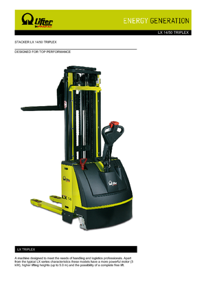 Impilatori Walkie PRAMAC Lifter LX 14/50 Triplex