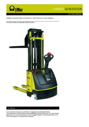 Impilatori Walkie PRAMAC Lifter LX 14/50 Triplex