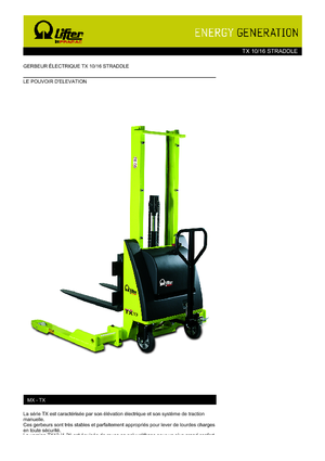 Impilatori Walkie PRAMAC Lifter TX 10/16 Straddle