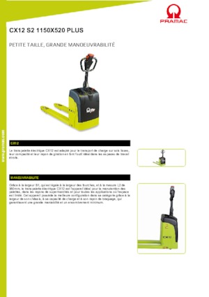 Transpallet elettr. a timone guida terra PRAMAC Lifter CX 12 EVO GEL