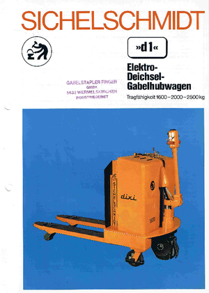 Transpallet elettr. a timone guida terra Sichelschmidt d 125 ASM ac