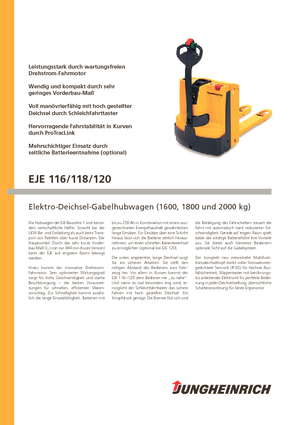 Transpallet elettr. a timone guida terra Jungheinrich EJE 116