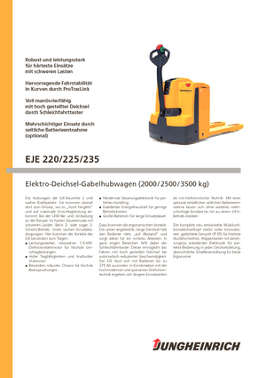 Transpallet elettr. a timone guida terra Jungheinrich EJE 220