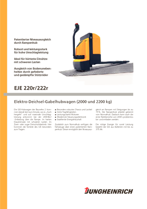 Transpallet elettr. a timone guida terra Jungheinrich EJE 220r