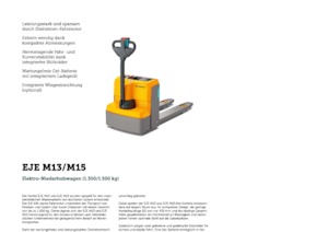 Transpallet elettr. a timone guida terra Jungheinrich EJE M15