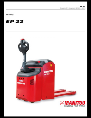 Transpallet elettr. a timone guida terra Manitou EP 22