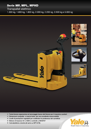 Transpallet elettr. a timone guida terra Yale MP22AC
