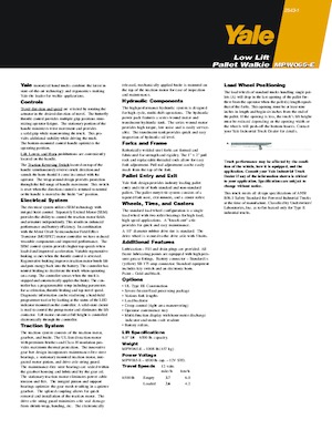 Transpallet elettr. a timone guida terra Yale MPW065-E