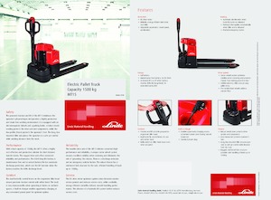 Transpallet elettr. a timone guida terra Linde MT15