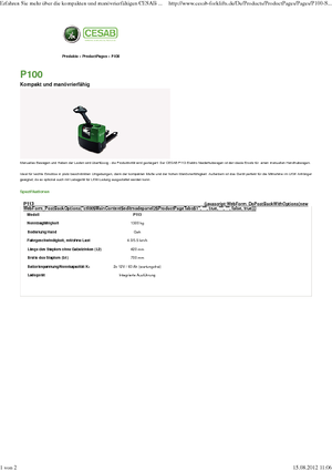 Transpallet elettr. a timone guida terra Cesab P 113