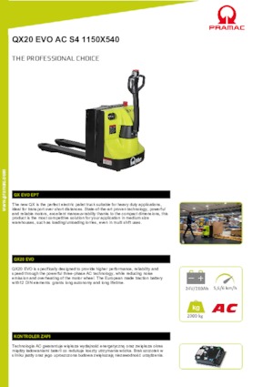 Transpallet elettr. a timone guida terra PRAMAC Lifter QX 20 EVO