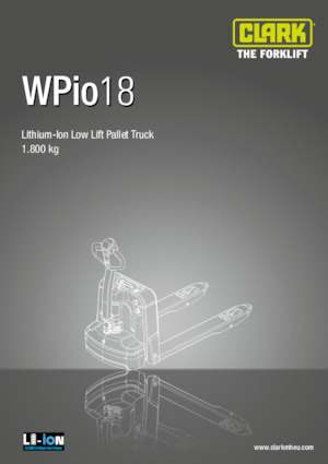 Transpallet elettr. a timone guida terra Clark Wpio 18