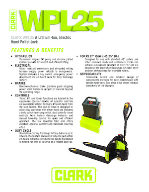 Transpallet elettr. a timone guida terra Clark WPL 25