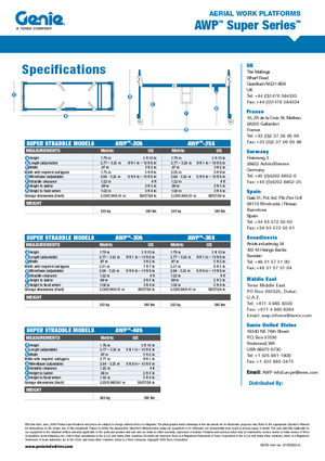 Piattaforme aeree verticali Genie AWP 30 S