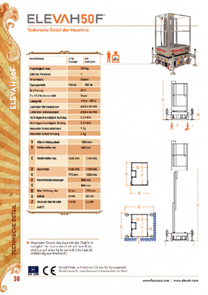 Piattaforme aeree verticali Faraone Elevah 50 F